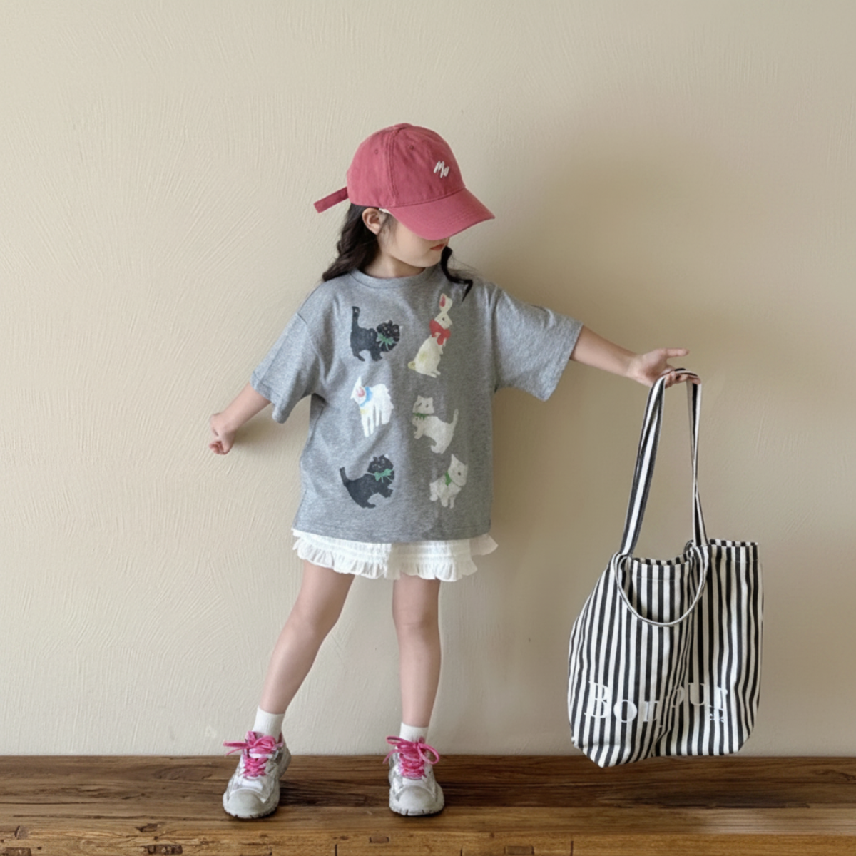 CatFun – Casual & Playful – Cat Print Oversized T-shirt