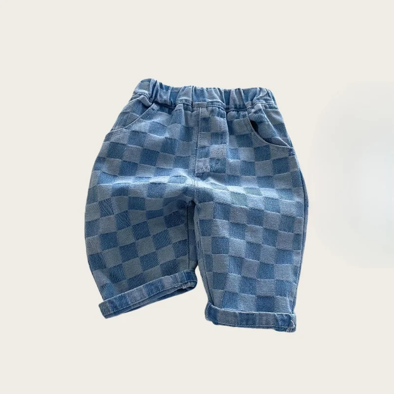 DenimCheck – Comfortable & Trendy – Kids' Pants with a Checkered Pattern