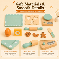 Thumbnail for BakeBuddy – Creative & Educational – Wooden Baking Set Toy