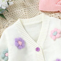 Thumbnail for FloraKnit – Soft & Cute – Baby Outfit with Cardigan, Overalls, and Headband