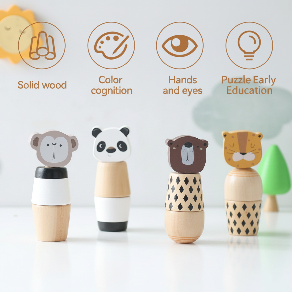 WoodyFriends – Motor Skills & Fun – Wooden Animal Stacking Toys