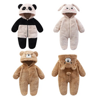 Thumbnail for CozyBear – Soft & Warm – Baby Onesie with Animal Hood