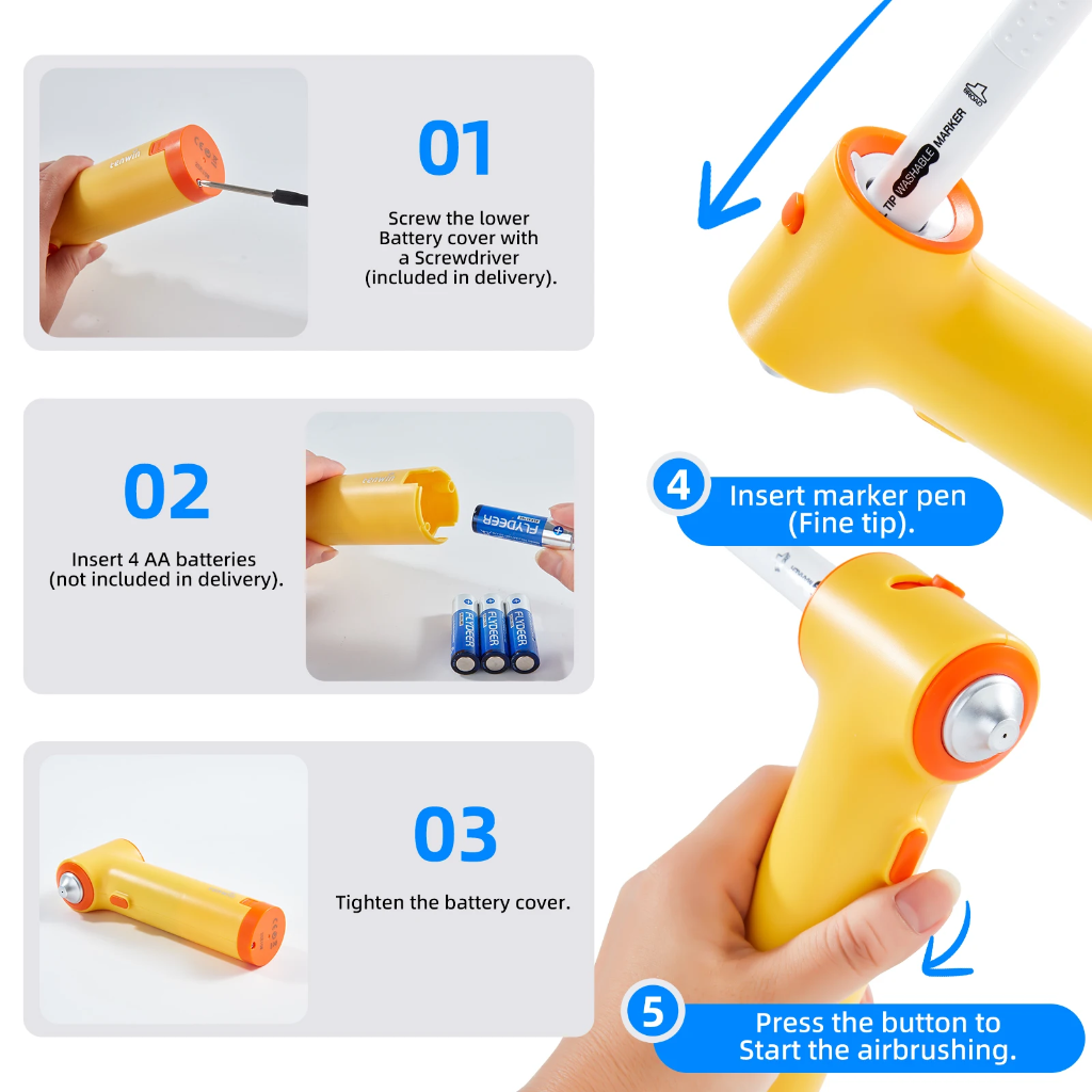 PaintBuddy – Creative & Educational – Portable Airbrush Drawing Set
