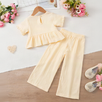 Thumbnail for SoftCharm – Elegant & Comfortable – Girls' Set with a Ruffle Top and Long Pants