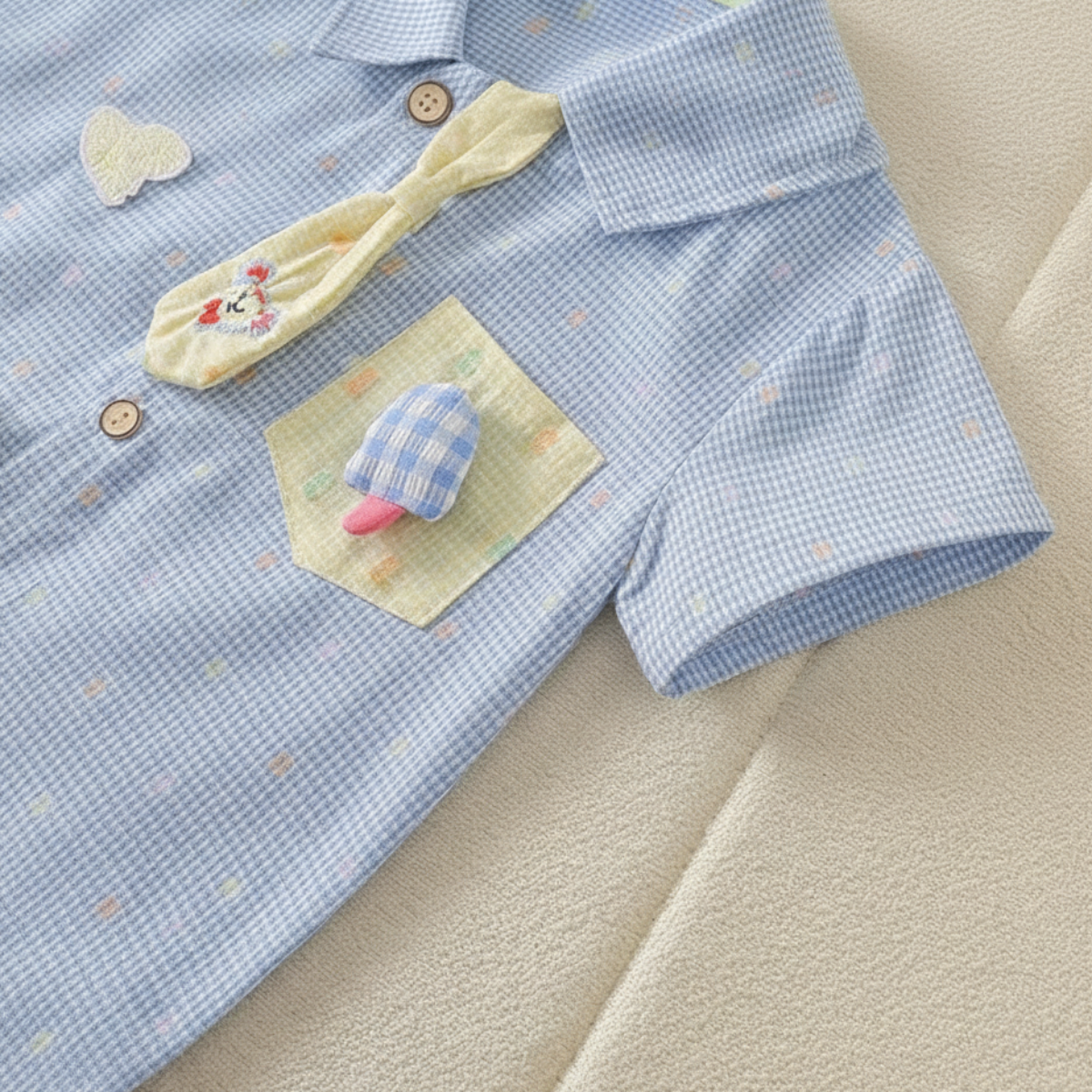 KiddoStyle – Cute & Soft – Kids' Jumpsuit with Bow Tie and Patch