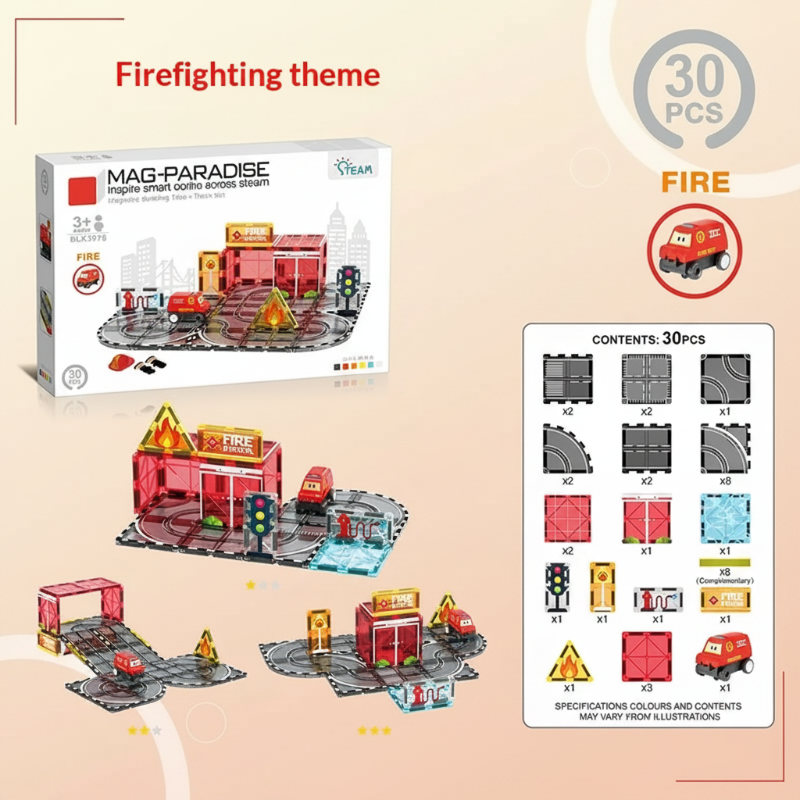 Magnetic Road Blocks – Creative & Educational – Magnetic Roads Building Set