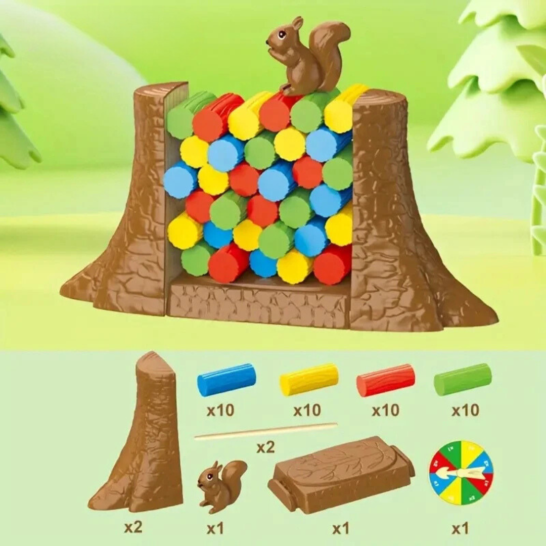 Squirrel Stacker™ - Don't Let the Squirrel Fall - Balance Board Game