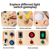 Thumbnail for TinyTech – Wooden Busy Board with Lights & Switches – Educational Toy