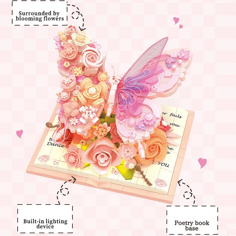 BloomBook – Romantic & Creative – 3D Flower Book with Roses and Butterflies
