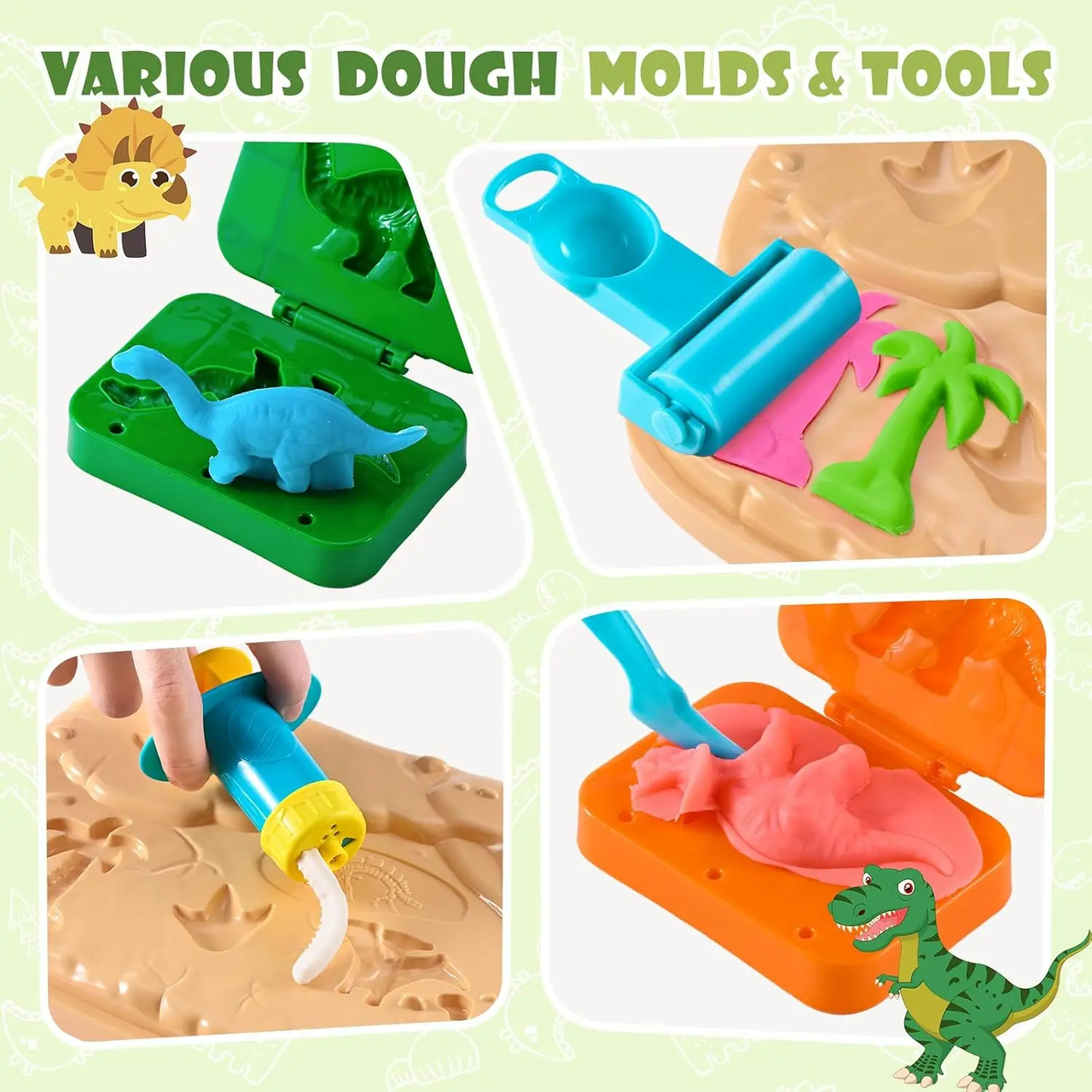 DinoMaker – Creative & Fun – Dinosaur Clay Play Set with Molds and Tools