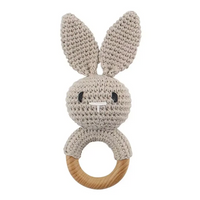 Thumbnail for CuddleRattle – Soft & Playful – Crocheted Baby Rattle with Wooden Ring