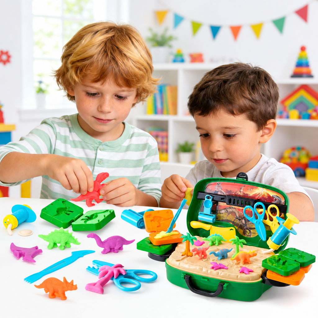 DinoMaker – Creative & Fun – Dinosaur Clay Play Set with Molds and Tools