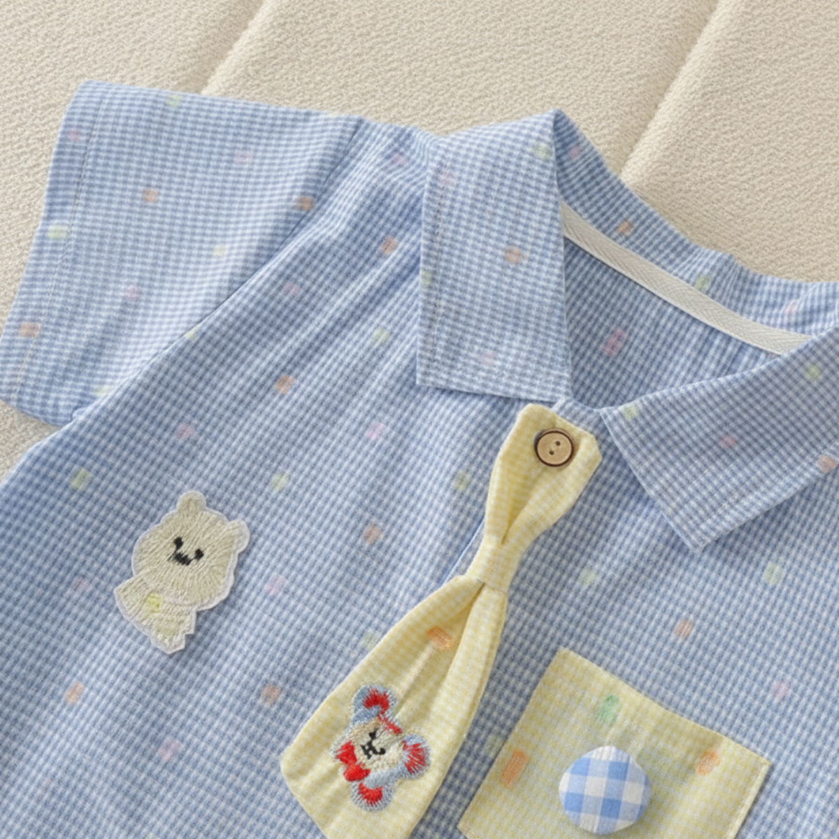 KiddoStyle – Cute & Soft – Kids' Jumpsuit with Bow Tie and Patch