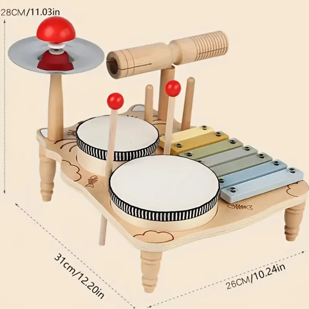 Woods – Musical & Educational – Wooden Drum Set for Toddlers