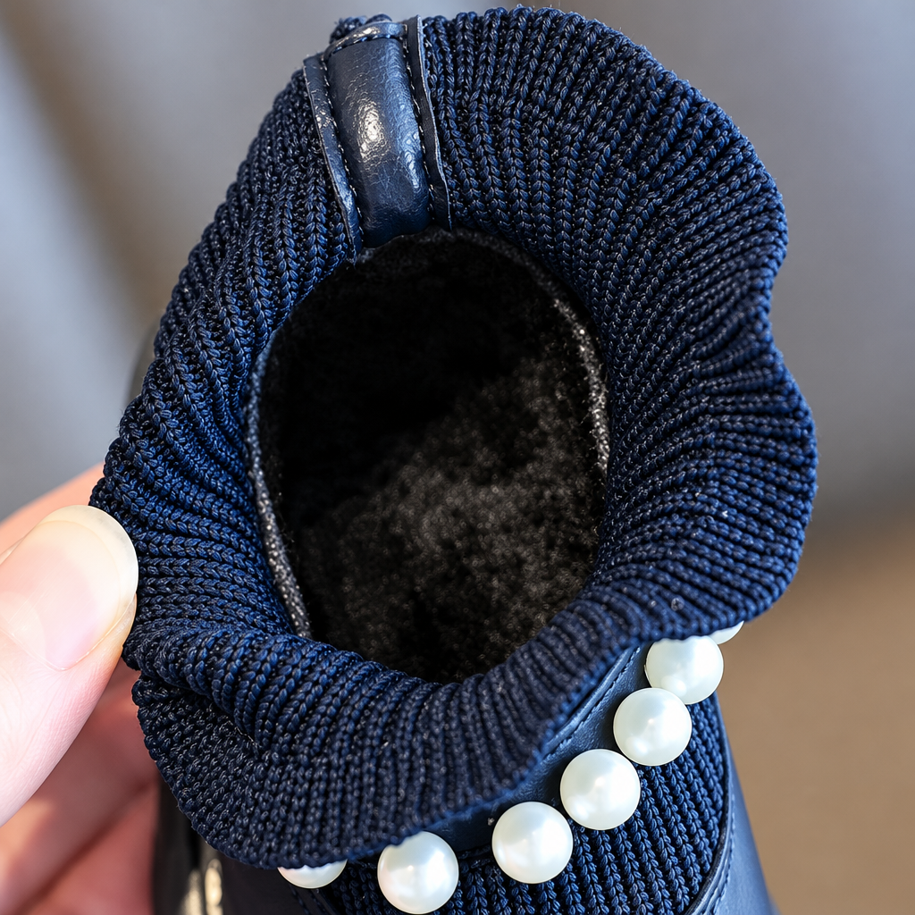 PearlCharm – Elegant & Cute – Children's Ankle Boots with Pearl Details