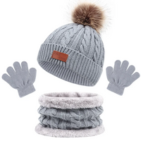 Thumbnail for CozyPom – Warm & Soft - Winter Set with Hat, Scarf, and Gloves