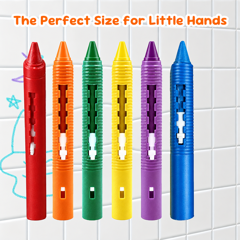 DoodleBath – Colorful & Playful – 6-Piece Bath Chalk Set