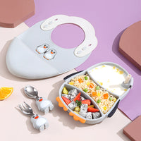 Thumbnail for MiniMeal – Safe & Non-Slip – Silicone Toddler Plate Set with Cutlery