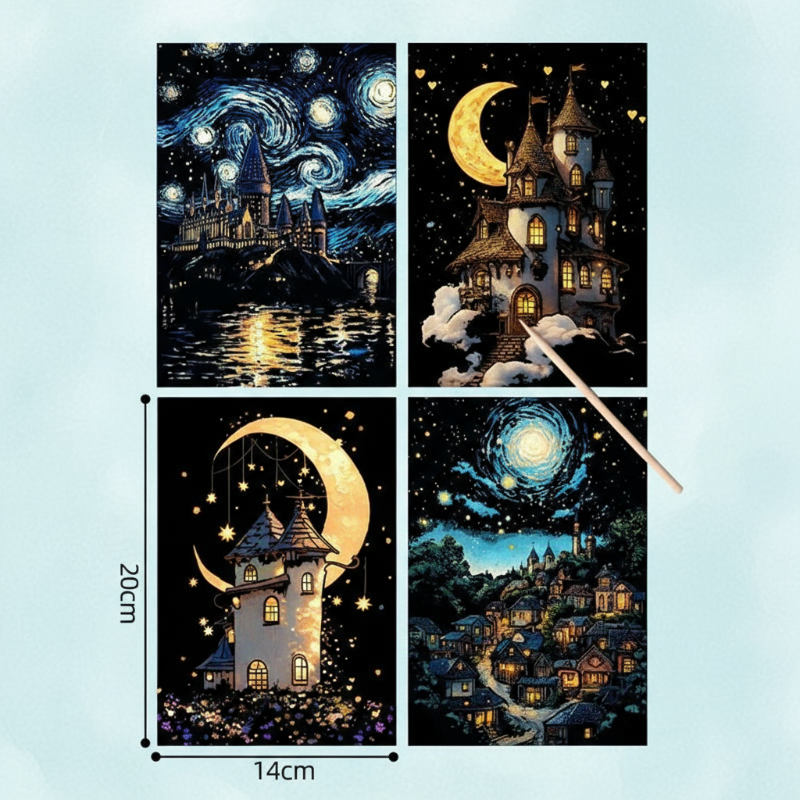 GlowArt – Glow-in-the-dark – Scratch Cards Set