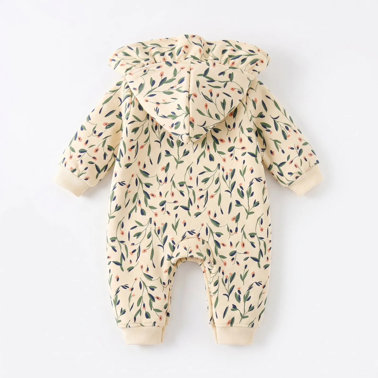FloraCozy – Soft & Warm – Baby Girls' Winter Romper with Flowers