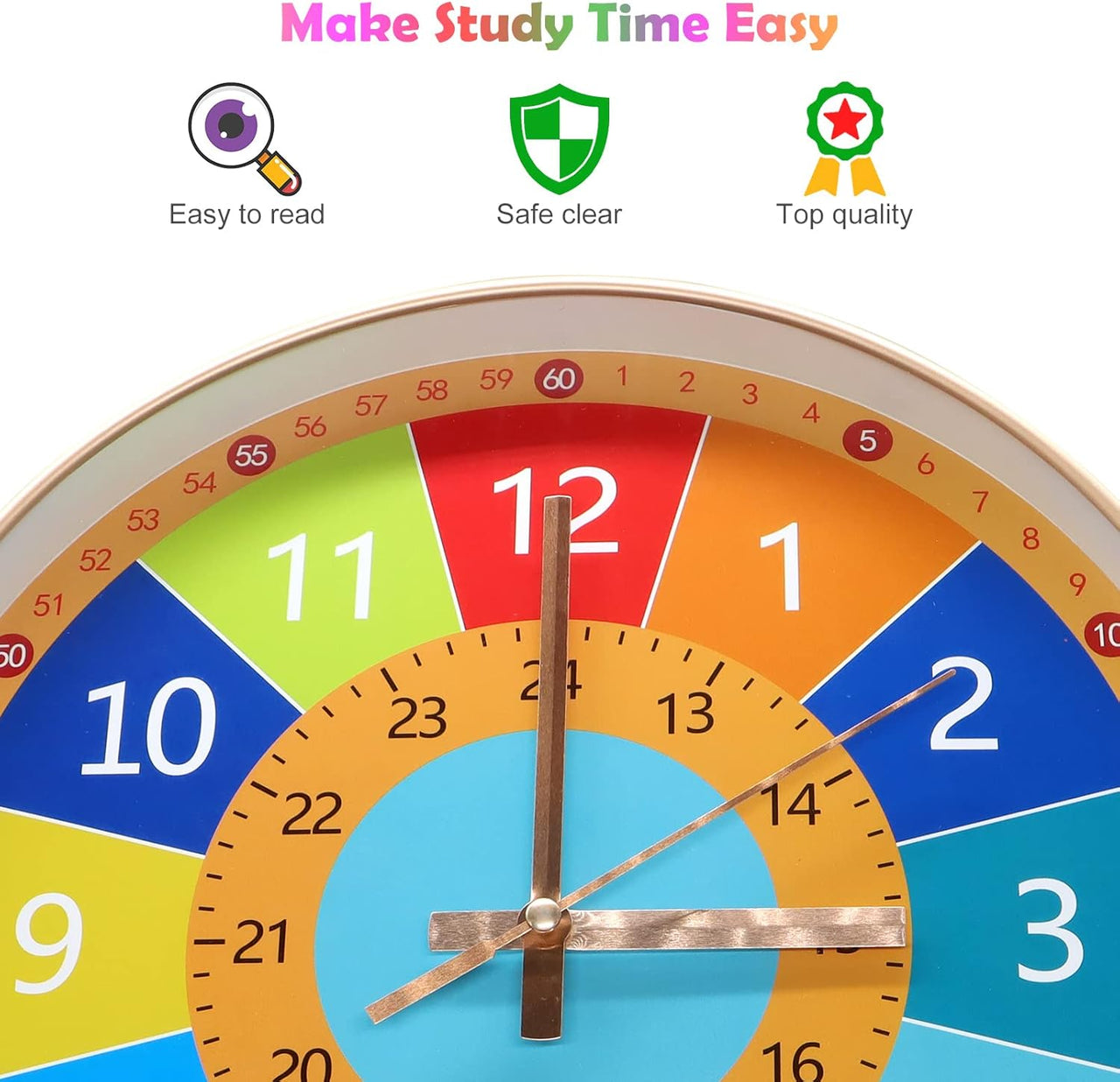 ChildrenTime – Independent & Quiet - Educational Children's Wall Clock