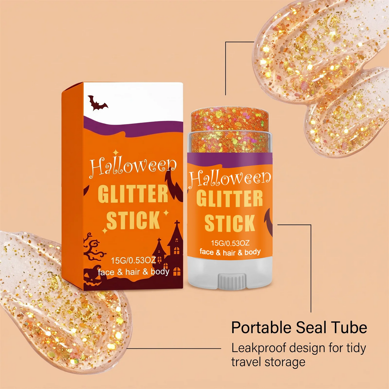 GlitterPop – Sparkling & Festive – Halloween Glitter Stick for Face, Hair, and Body