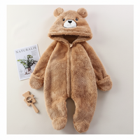 Thumbnail for CozyBear – Soft & Warm – Baby Onesie with Animal Hood
