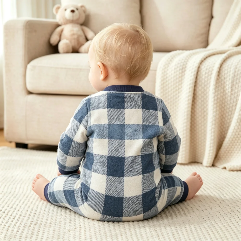 WarmBuddy – Cute & Soft – Fleece Baby Jumpsuit with Cartoon Print