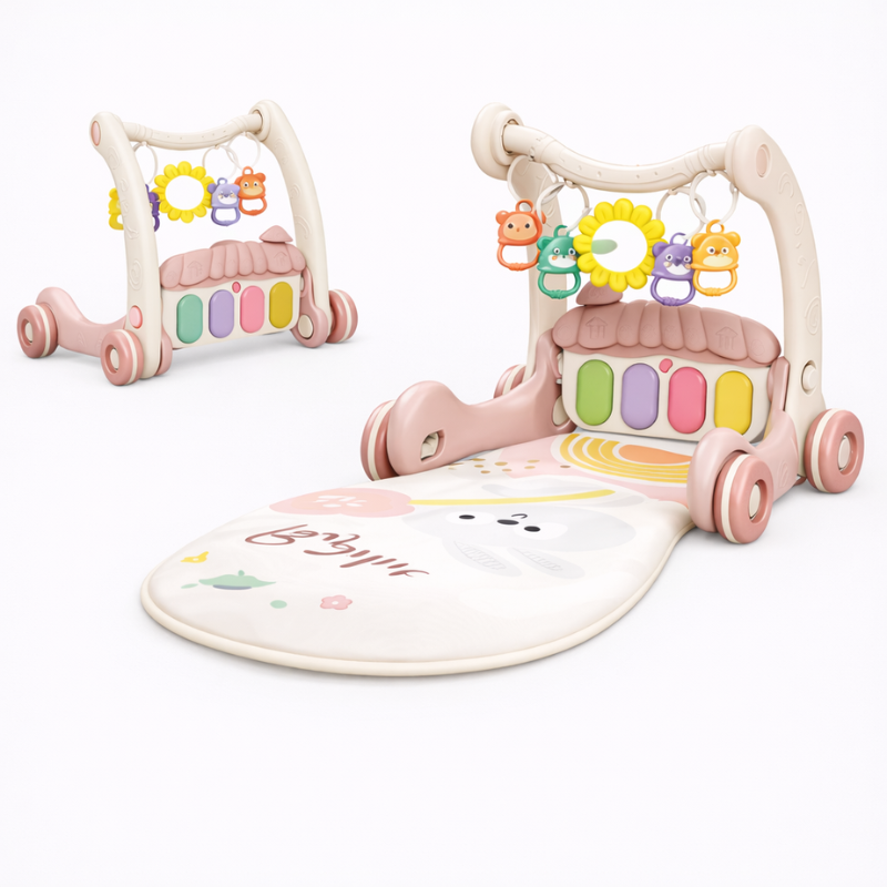 Step & Play – Interactive & Safe – 3-in-1 Walker & Baby Gym