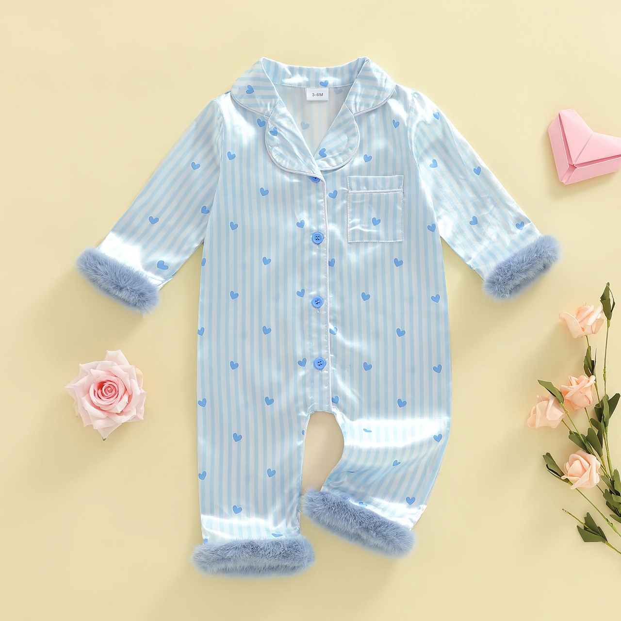 TinyLove – Soft & Warm – Baby Jumpsuit with Heart Print and Plush Details