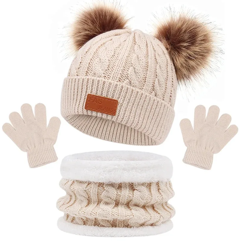 CozyPom – Warm & Soft - Winter Set with Hat, Scarf, and Gloves