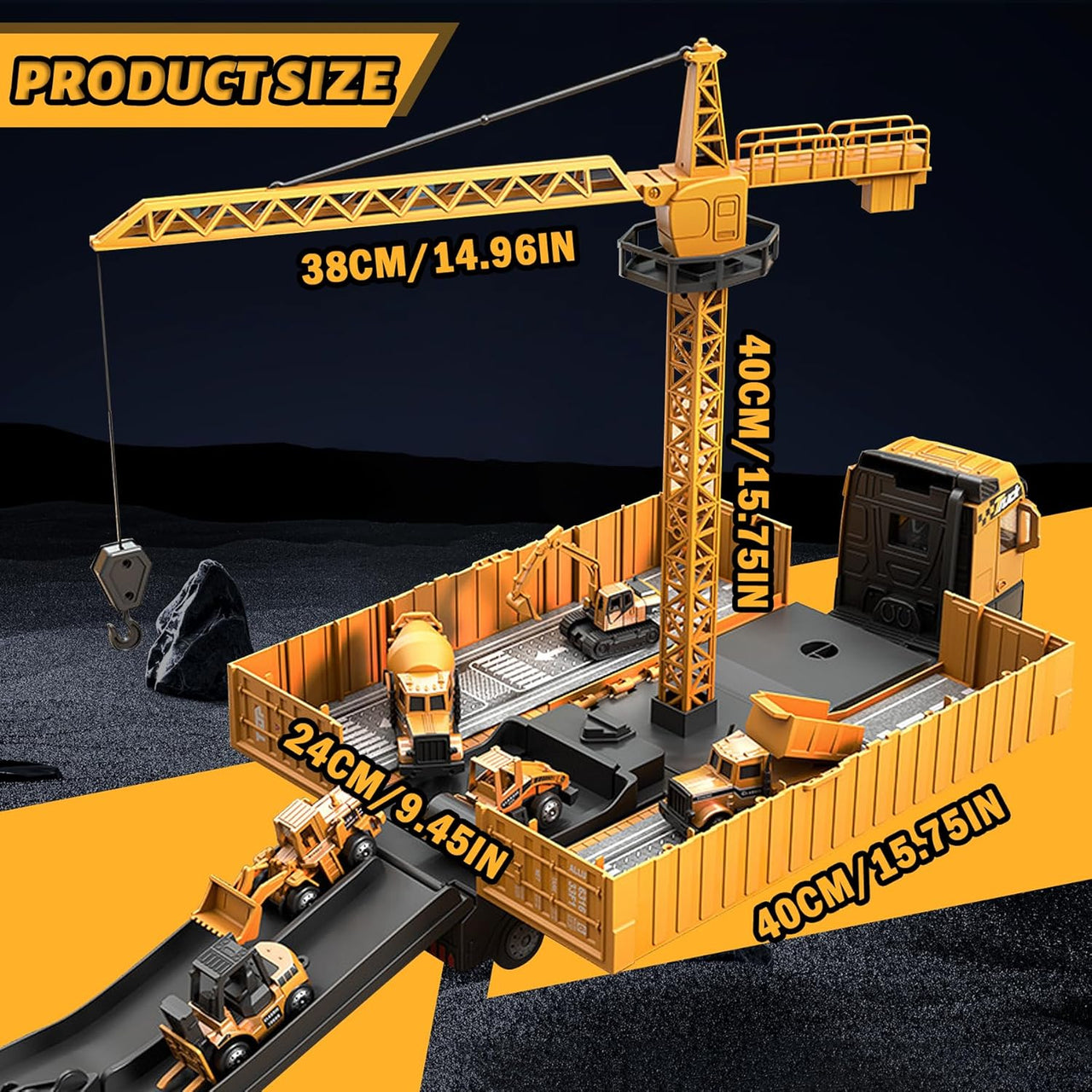 ConstructoKids – Learning & Building – 2-in-1 Construction Truck Play Set