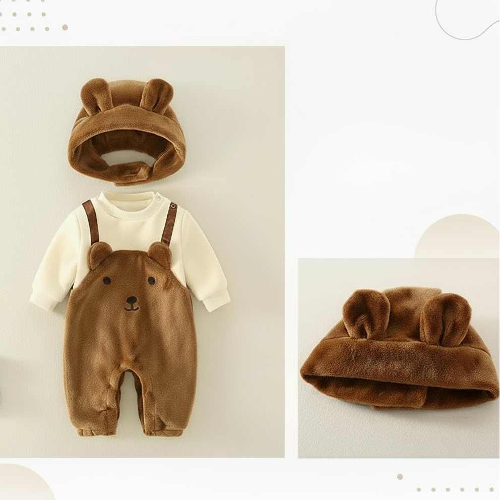 MiniSnow – Cozy & Protective – Plush Romper & Hat