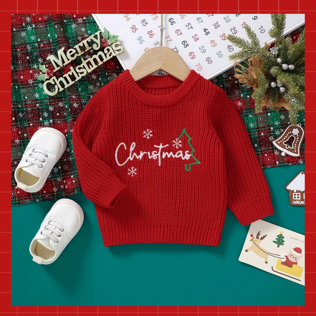 JoyKnit – Cozy & Warm - Christmas sweater with text