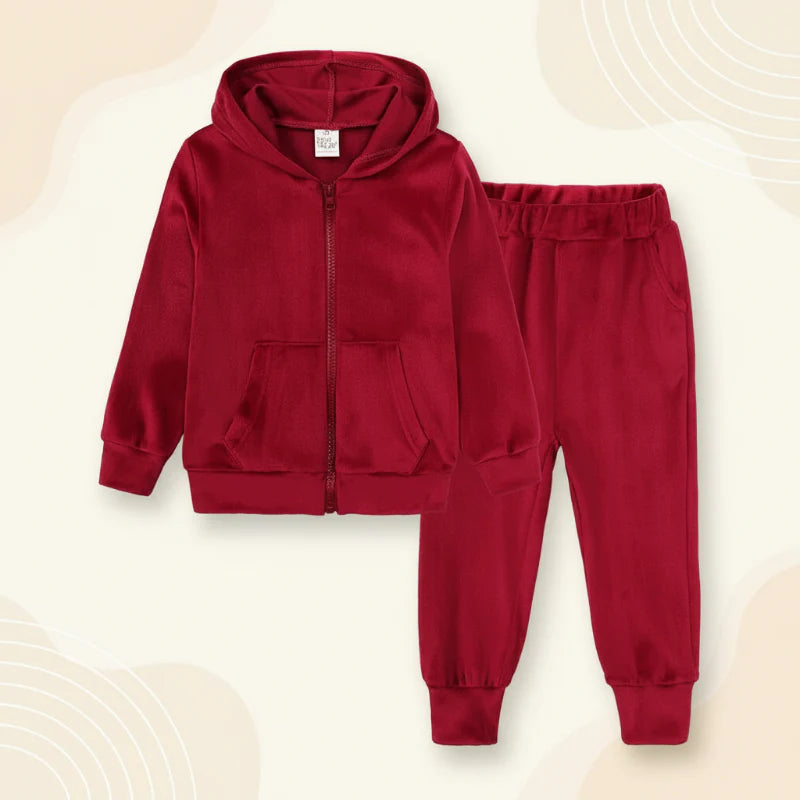 Kids Tales – Warm & Comfortable – Velvet Tracksuit for Kids