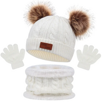 Thumbnail for CozyPom – Warm & Soft - Winter Set with Hat, Scarf, and Gloves