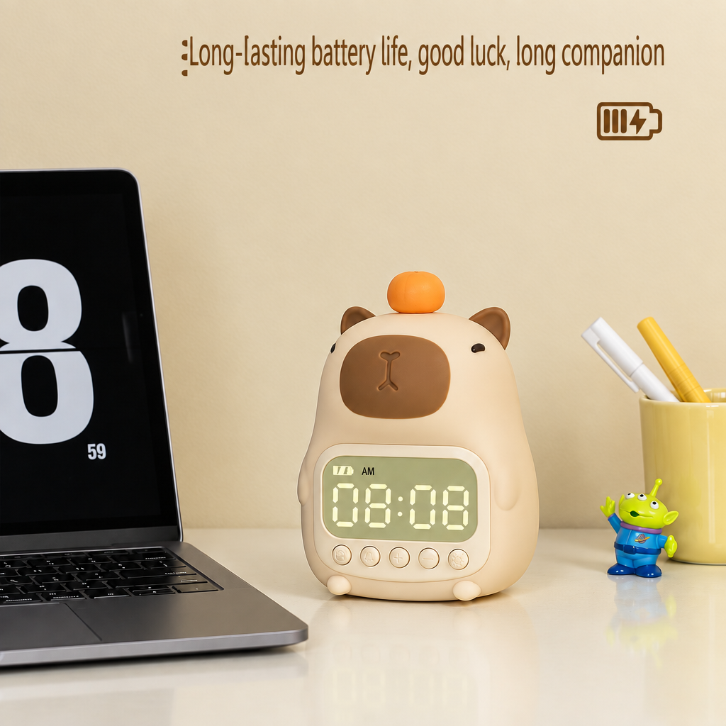 CappyClock – Cute & Multifunctional – Digital Kids' Alarm Clock with Night Light