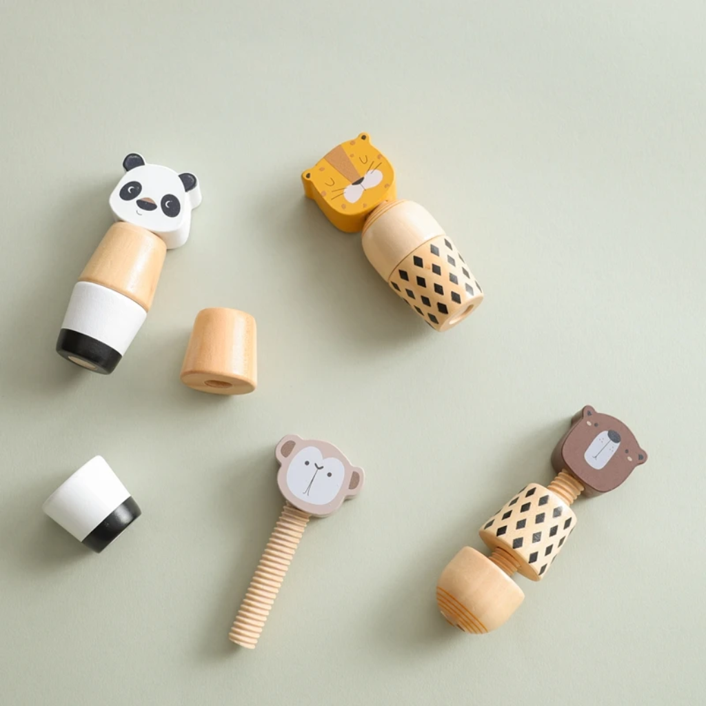 WoodyFriends – Motor Skills & Fun – Wooden Animal Stacking Toys