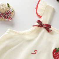 Thumbnail for BerryBloom – Cute & Comfortable – Girls' Dress with Strawberry and Bunny Patch