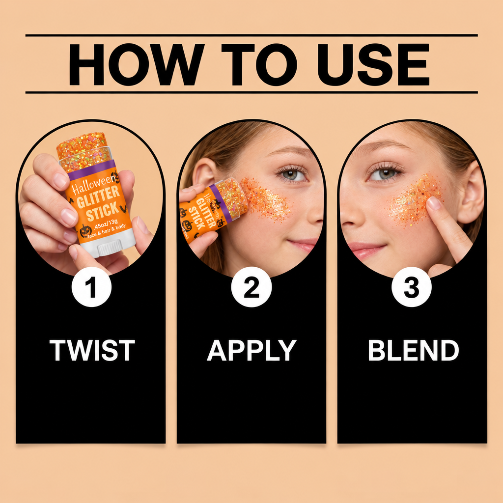 GlitterPop – Sparkling & Festive – Halloween Glitter Stick for Face, Hair, and Body