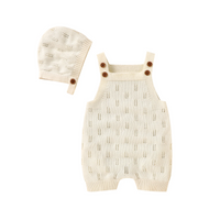 Thumbnail for MiniCozy – Soft & Comfortable – Knitted Baby Overalls with a Little Hat