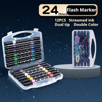 Thumbnail for ArtShine – Colorful & Sparkling – Double-Sided Glitter & Glow-in-the-Dark Marker Set