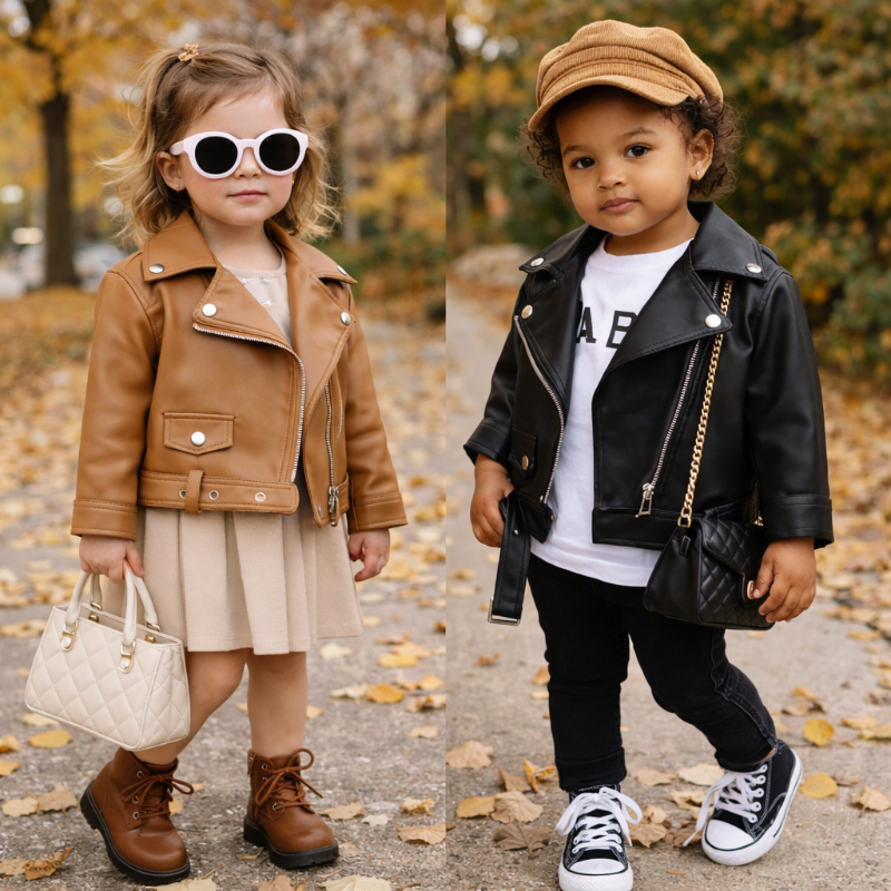 Girls Leather Jacket – Cool & Stylish – Leather Kids Jacket
