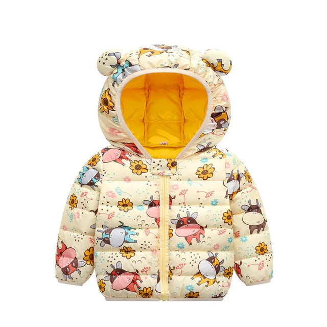 Mini Fashion™ - Polyester winter coat with hood.