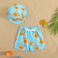 Thumbnail for Beach Set – Colorful & stylish – Printed swim trunks & hat