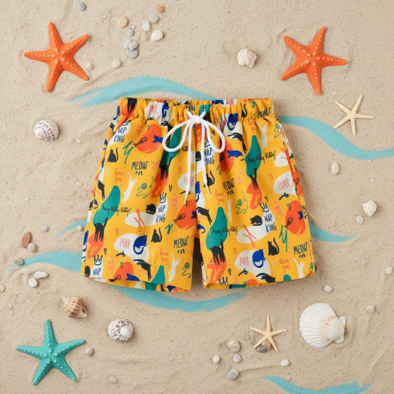 Beach Shorts – Lightweight & playful – Tropical Kids' Swim Trunks