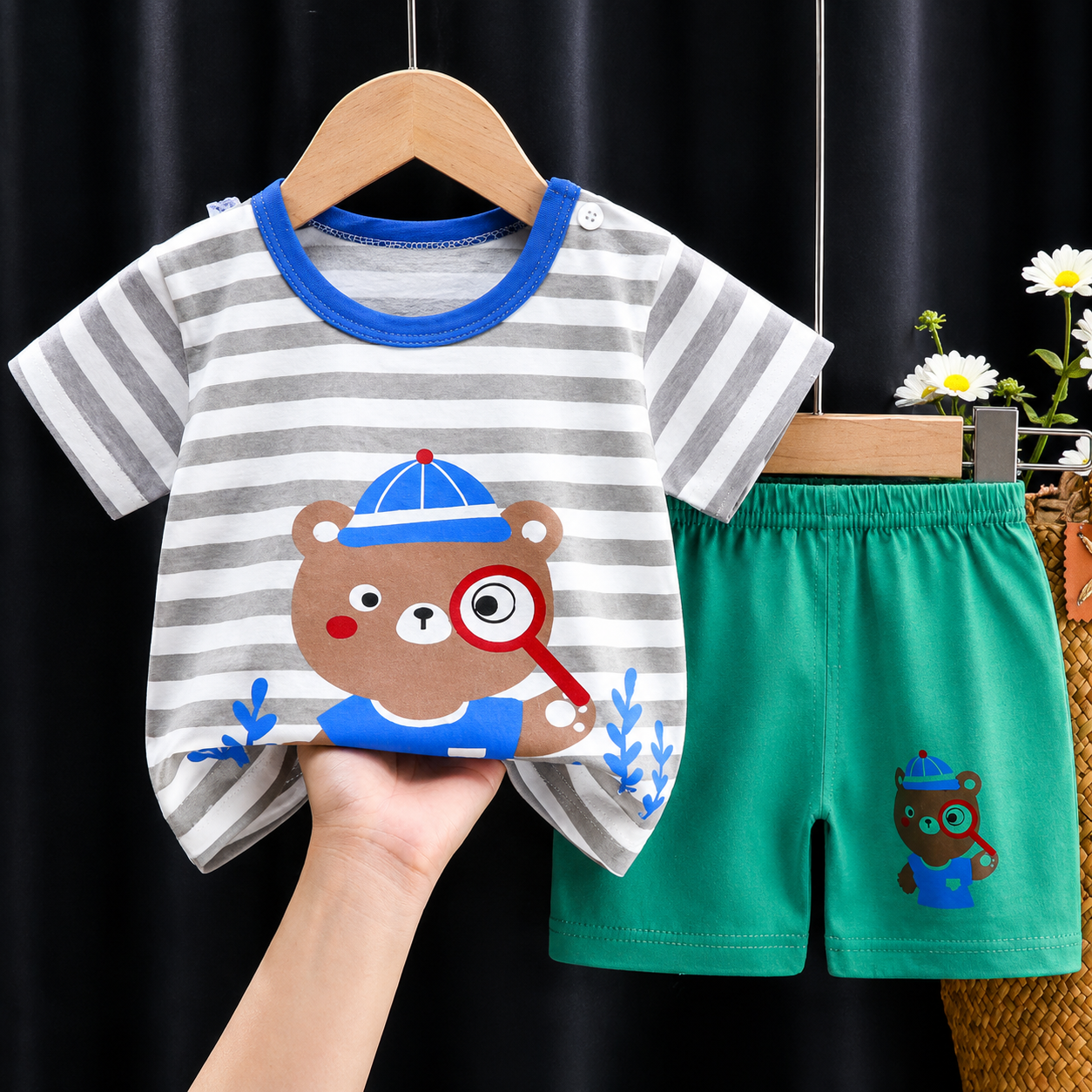 Mini Fashion™ - Løveprint - Sommersett for gutter