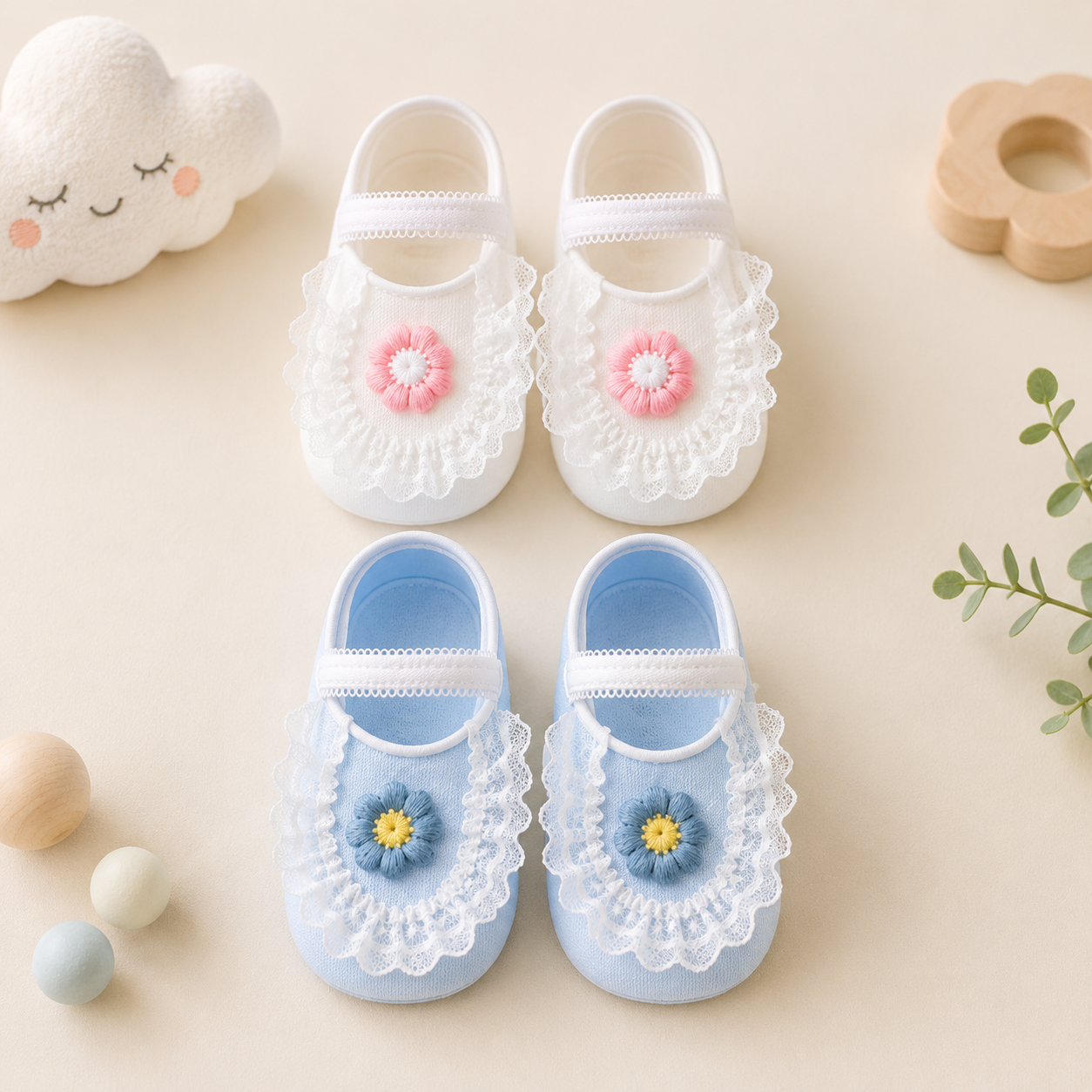 SweetFeet – Soft & Cute – Baby Socks with Flowers and Lace
