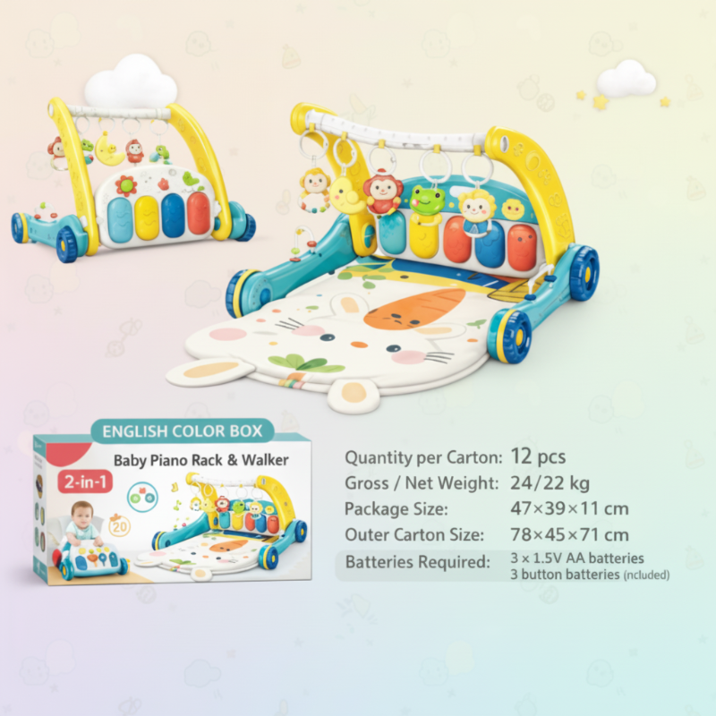 Step & Play – Interactive & Safe – 3-in-1 Walker & Baby Gym