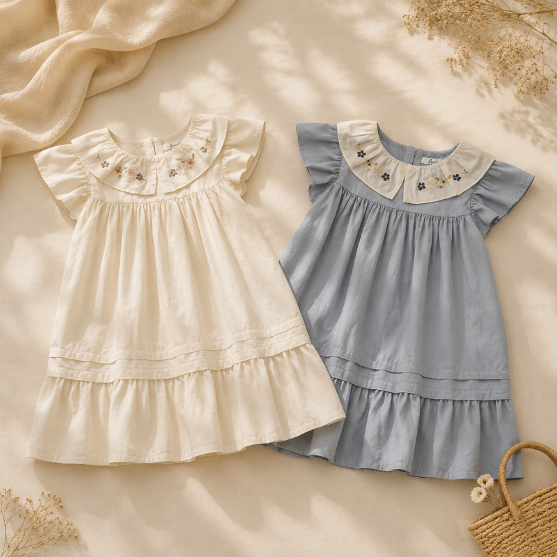 Princess Dress – Stylish & comfortable – Dress with an embroidered collar
